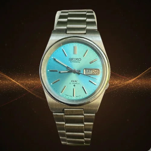 SEIKO DX 7009 Automatic Teal Blue Dial 21 Jewels