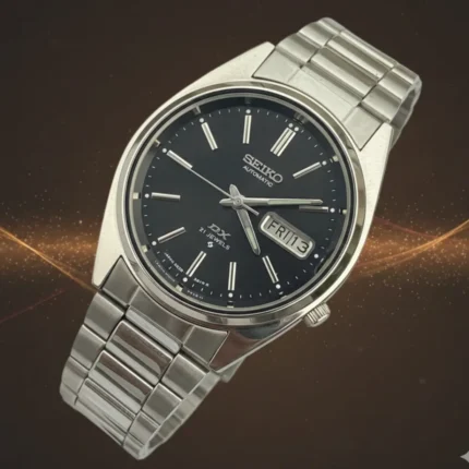 Vintage Seiko DX Automatic Classic Black Sunburst Dial 21 Jewels