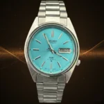 Vintage Seiko DX Automatic Teal Blue Sunburst Dial 7009 Movement