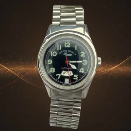 Vintage West End Watch Co. Sowar Prima Automatic 6 o'clock Day-Date Display Black Military Dial