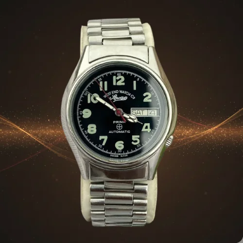 Vintage West End Watch Co. Sowar Prima Automatic Retro Black Military Dial
